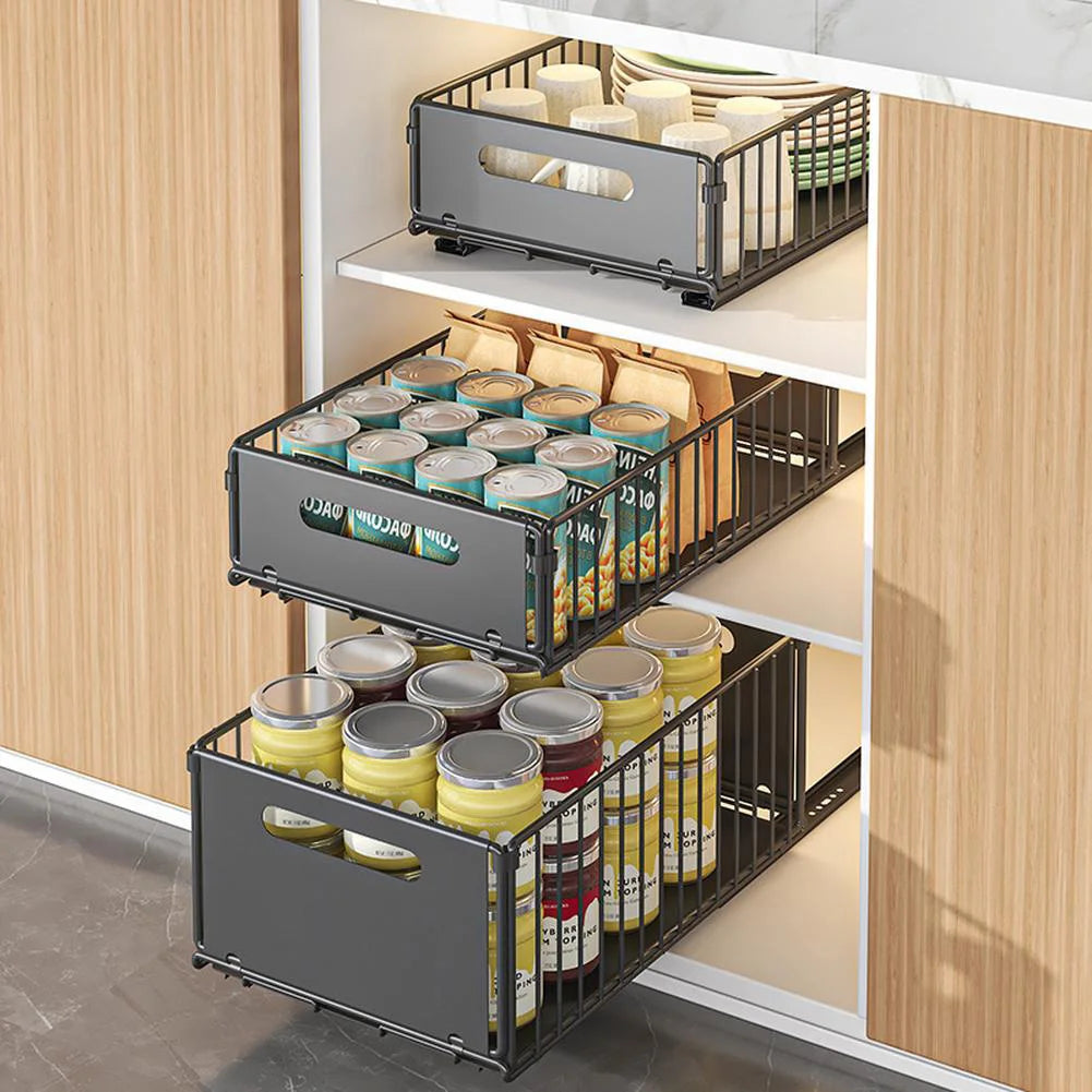 Kitchen Cabinet Organizer With Sliding System