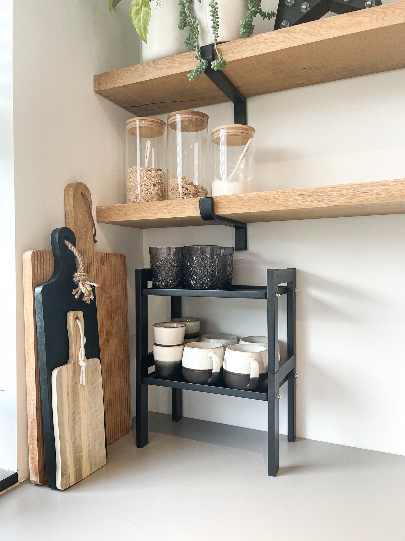 Koffiebar accessoires - Koffie organizer voor keuken aan de muur - 2-laags Koffiebar accessoires - Koffie organizer voor keuken aan de muur - 2-laags